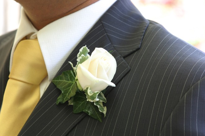 Image of a grooms buttonhole flower